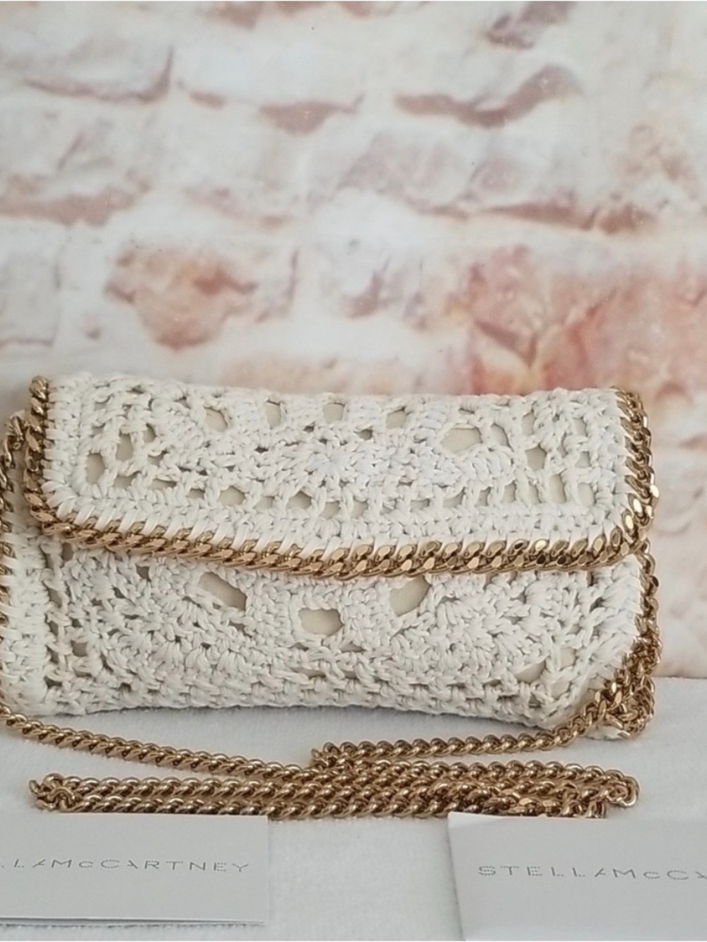 Stella Maccarti Crochet Chain-Trim Crossbody miniBag in Cream - Picture 2 of 6
